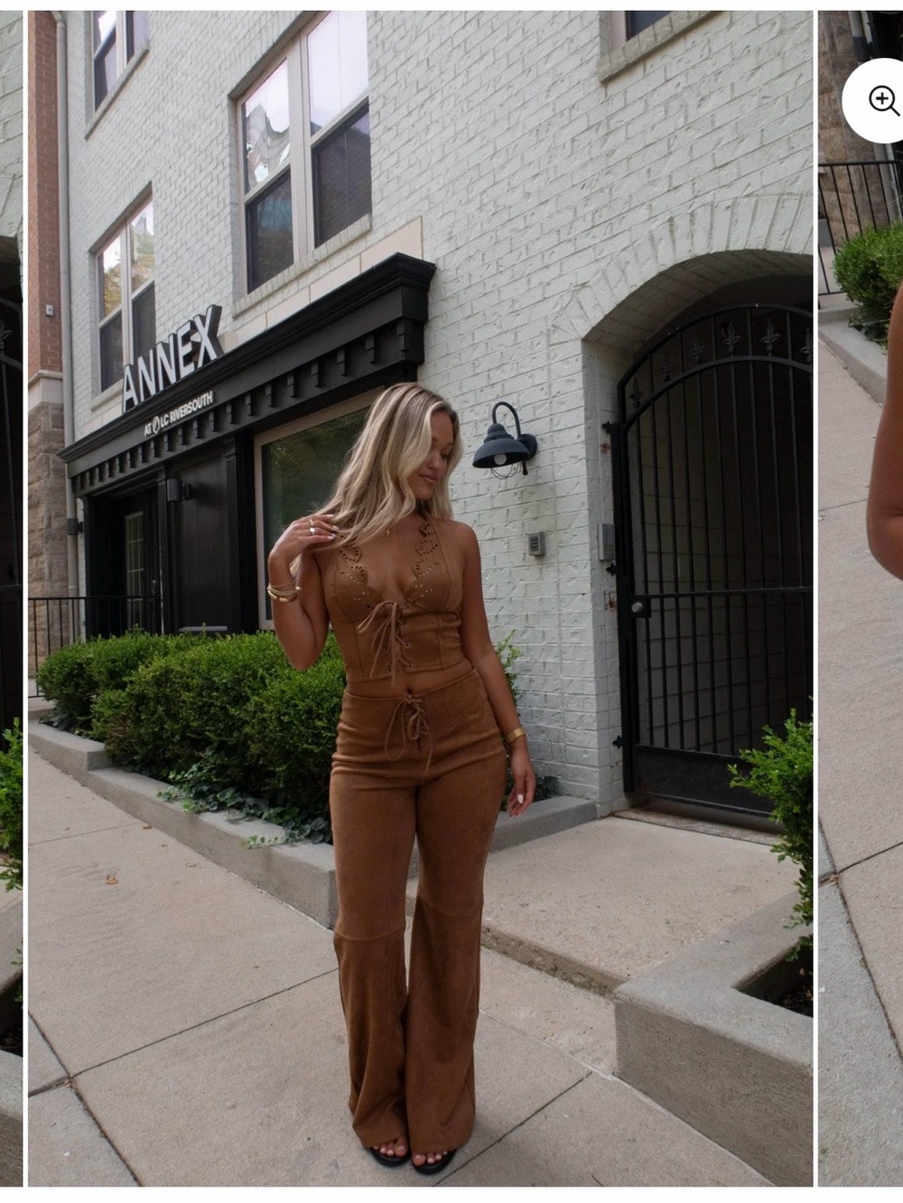 Camel Suede Set. Pants and Top.